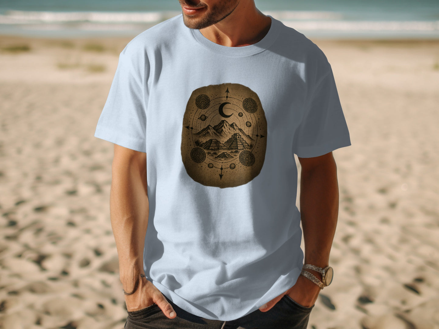 Mountain and Sky Artistic Design T-shirt product type