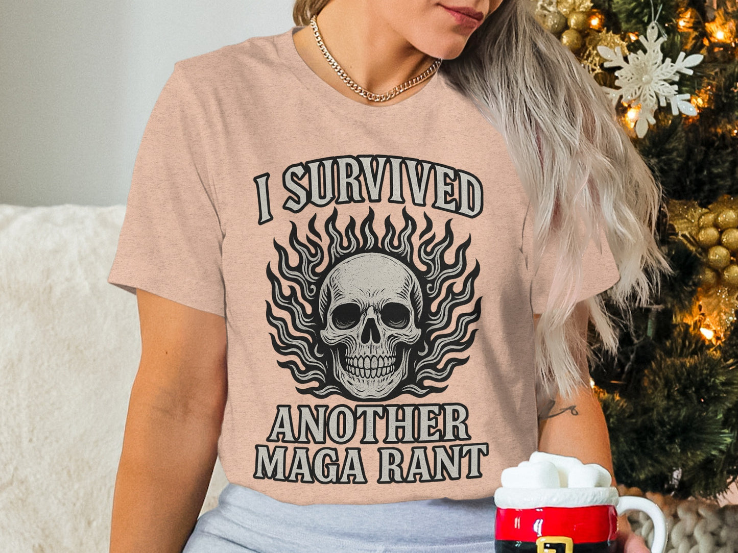 I Survived Another Maga Rant Skull T-shirt