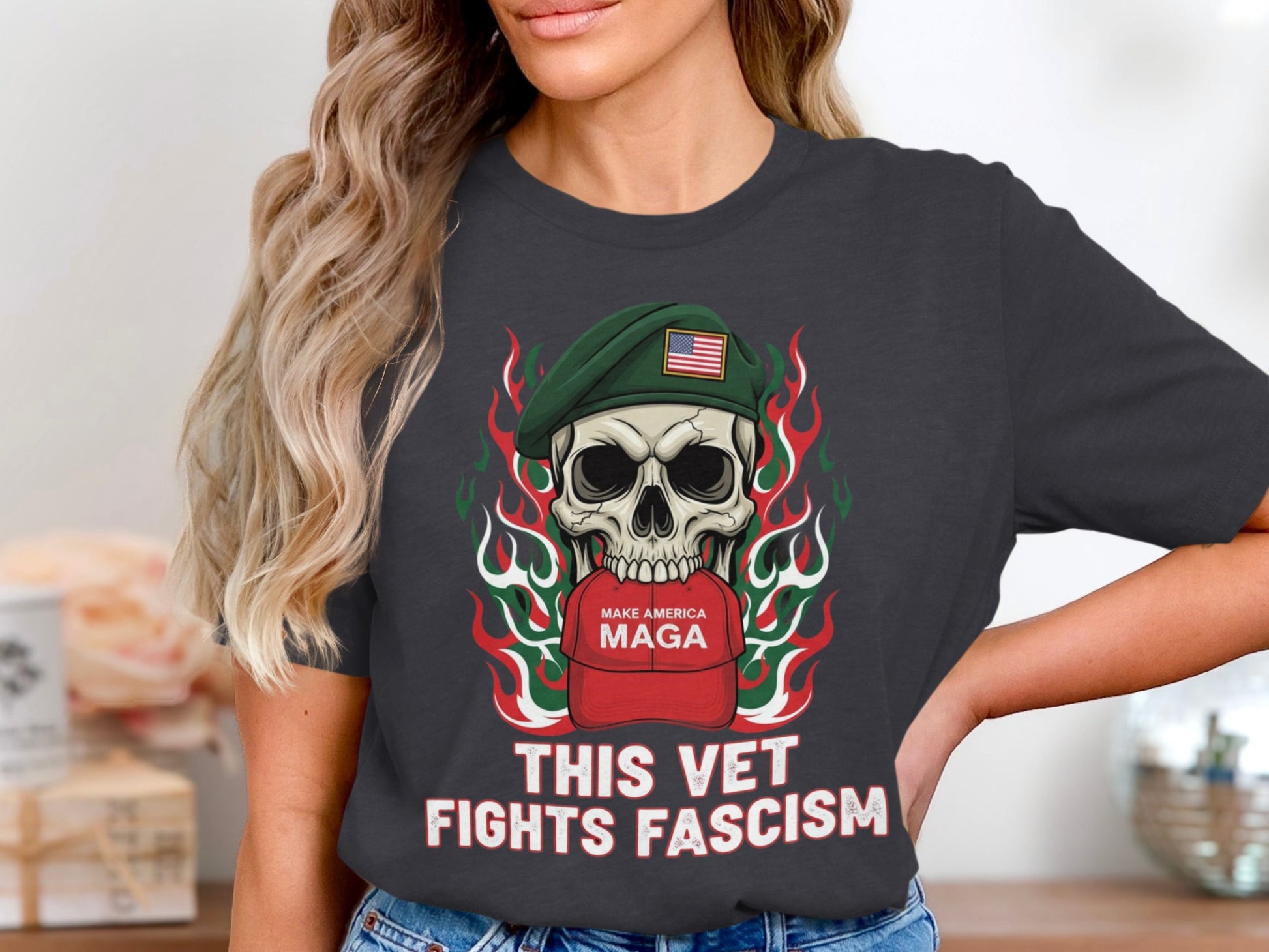 This Vet Fights Fascism Graphic Tee