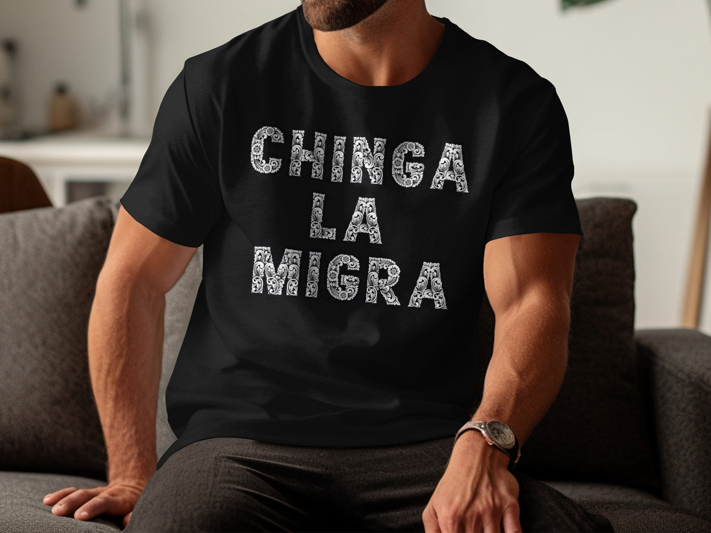 Chinga La Migra Statement Design Graphic T-shirt product