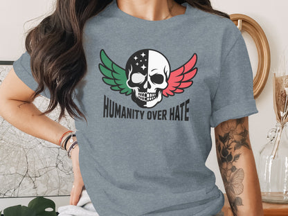 Humanity Over Hate Skull Graphic T-Shirt product type