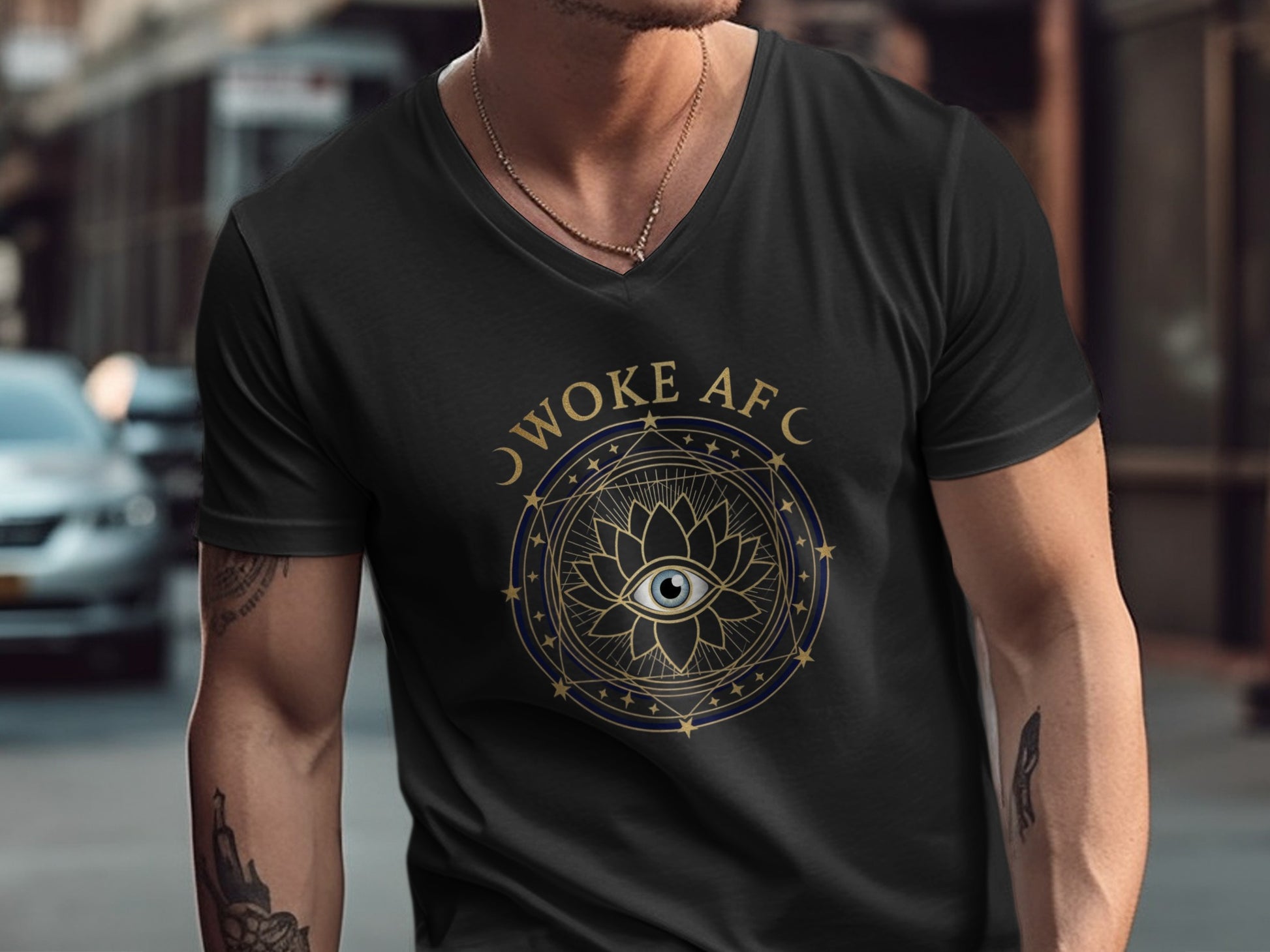 Woke AF Black Graphic T Shirt Design product