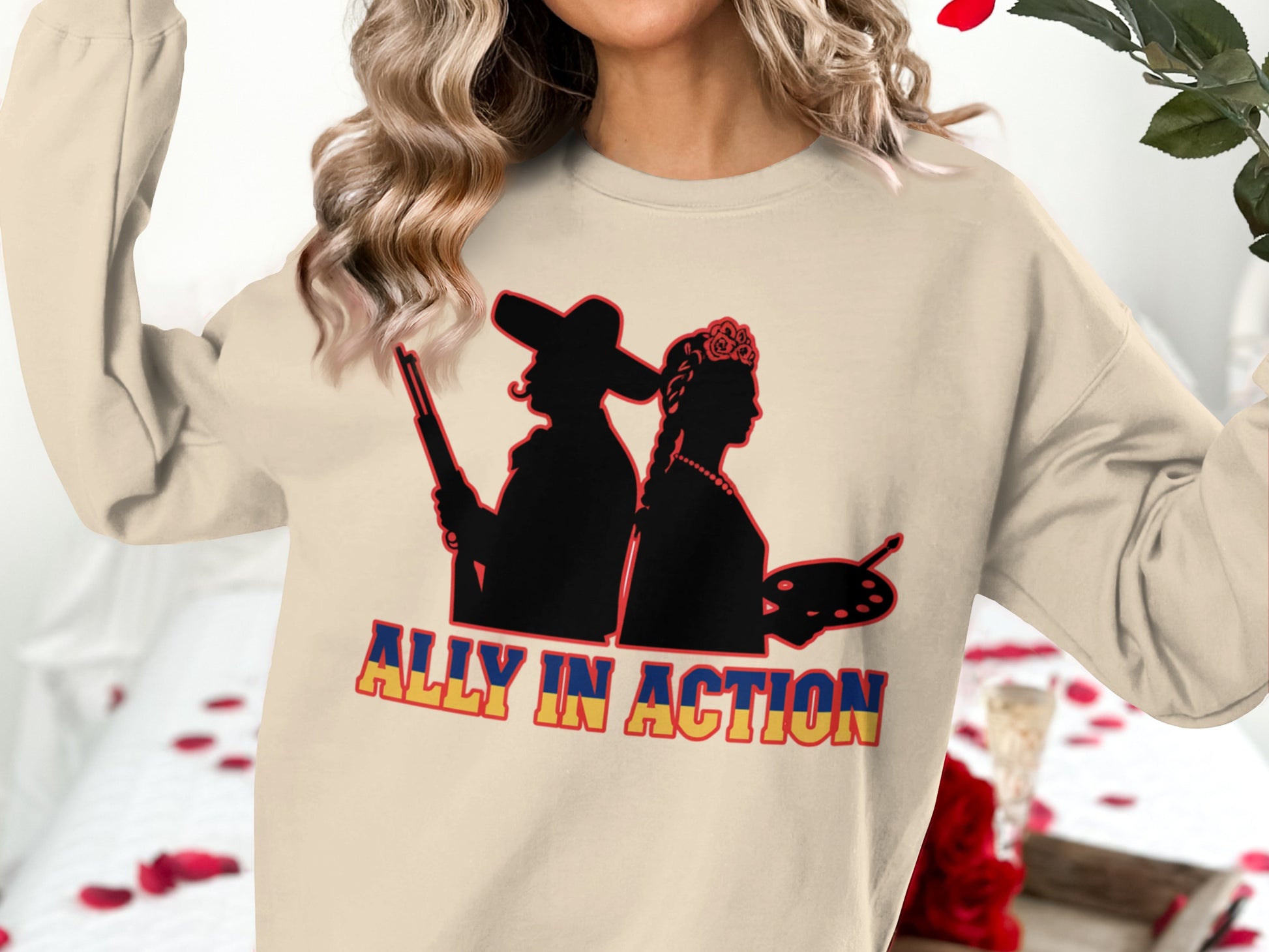 Ally in Action Graphic Print Long Sleeve Shirt