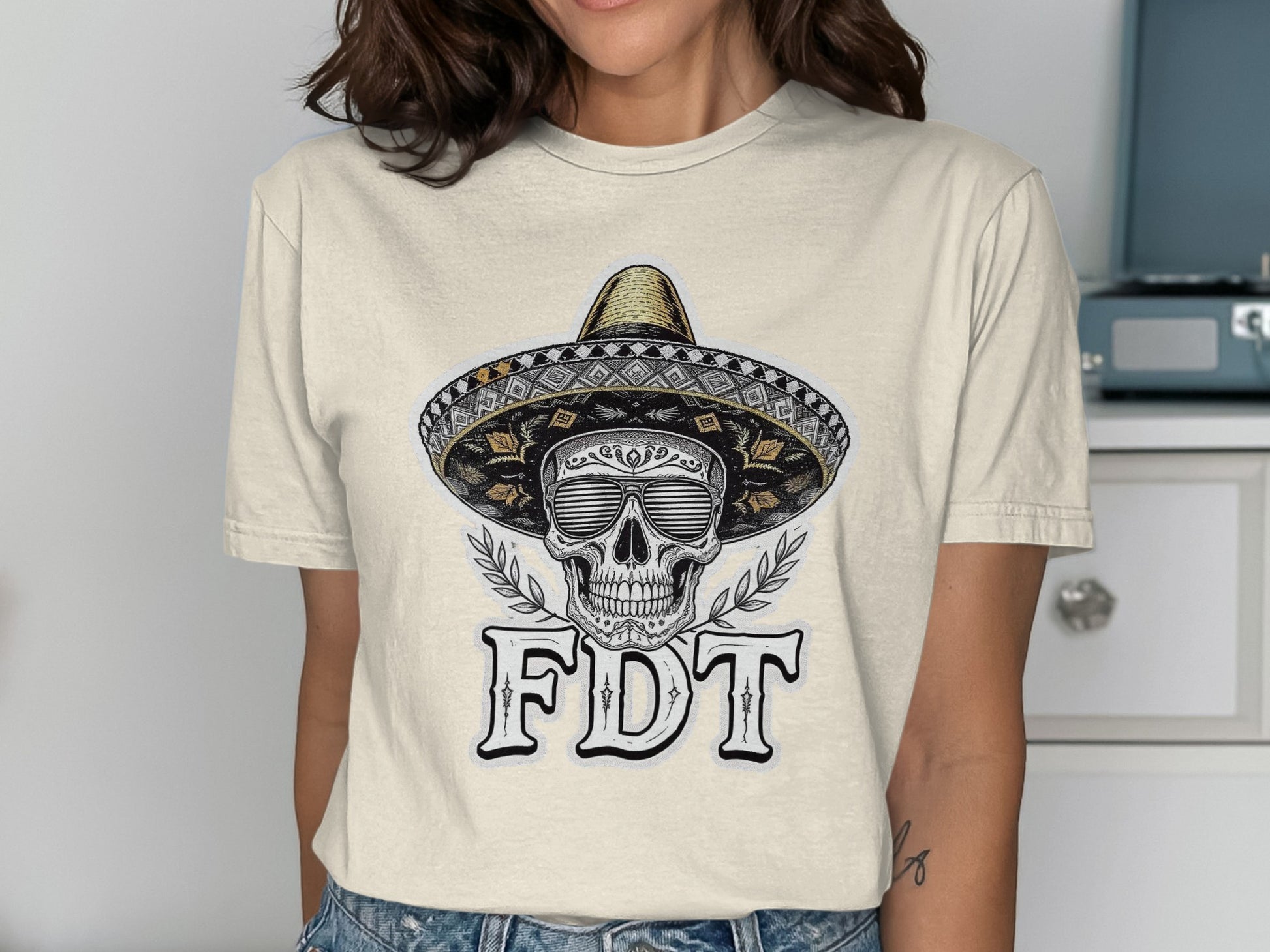 FDT Skull with Sombrero Graphic Tee Shirt product type