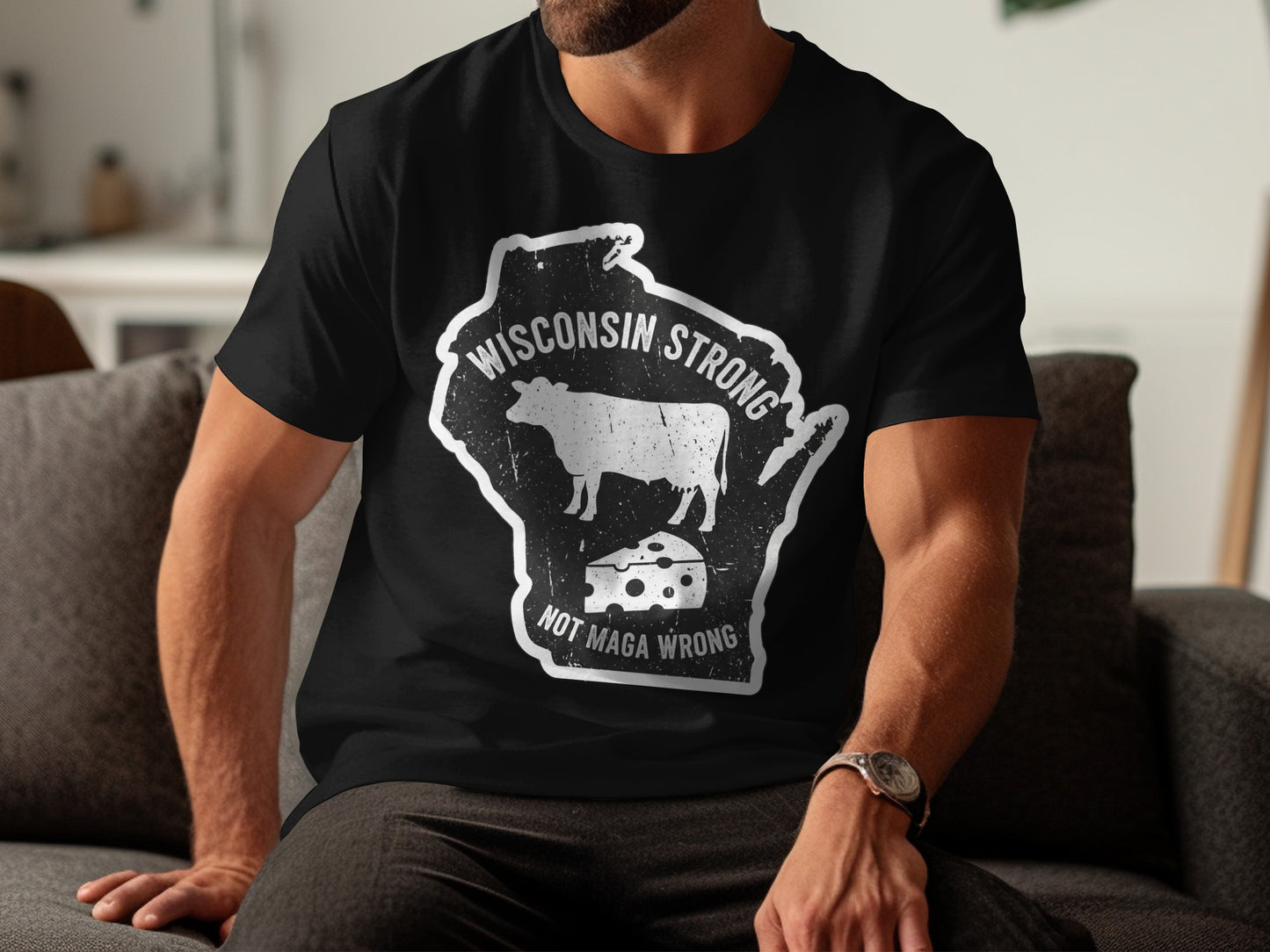Wisconsin Strong Not Maga Wrong Graphic T-shirt product type