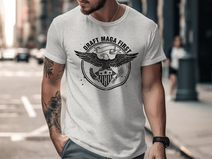 Draft Maga First Eagle Shield Graphic T-Shirt