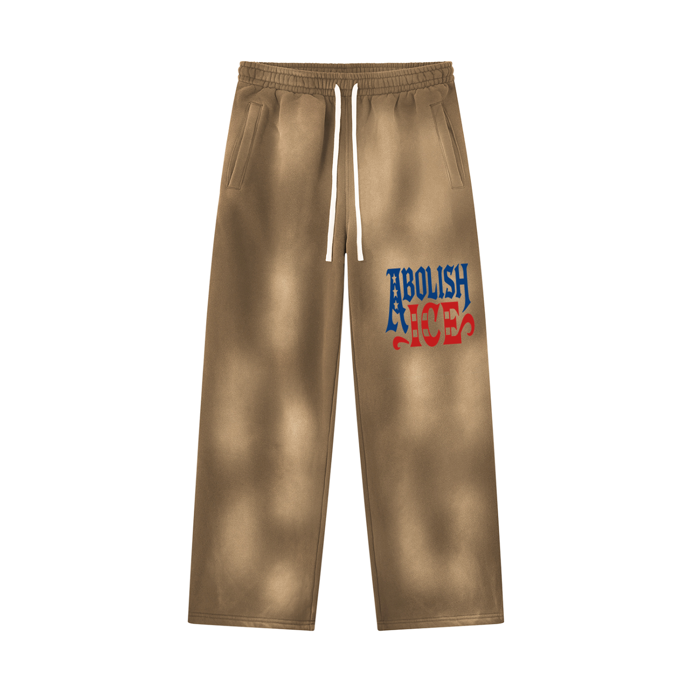 Abolish Ice Unisex Sunfade Wide Leg Fleece Sweatpants