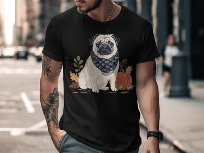 Adorable Pug Wearing Bandana Graphic Tee