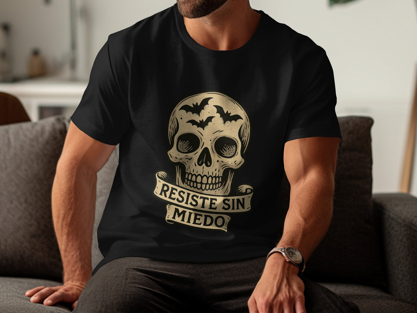 Resiste Sin Miedo Skull Graphic Tee Shirt product type