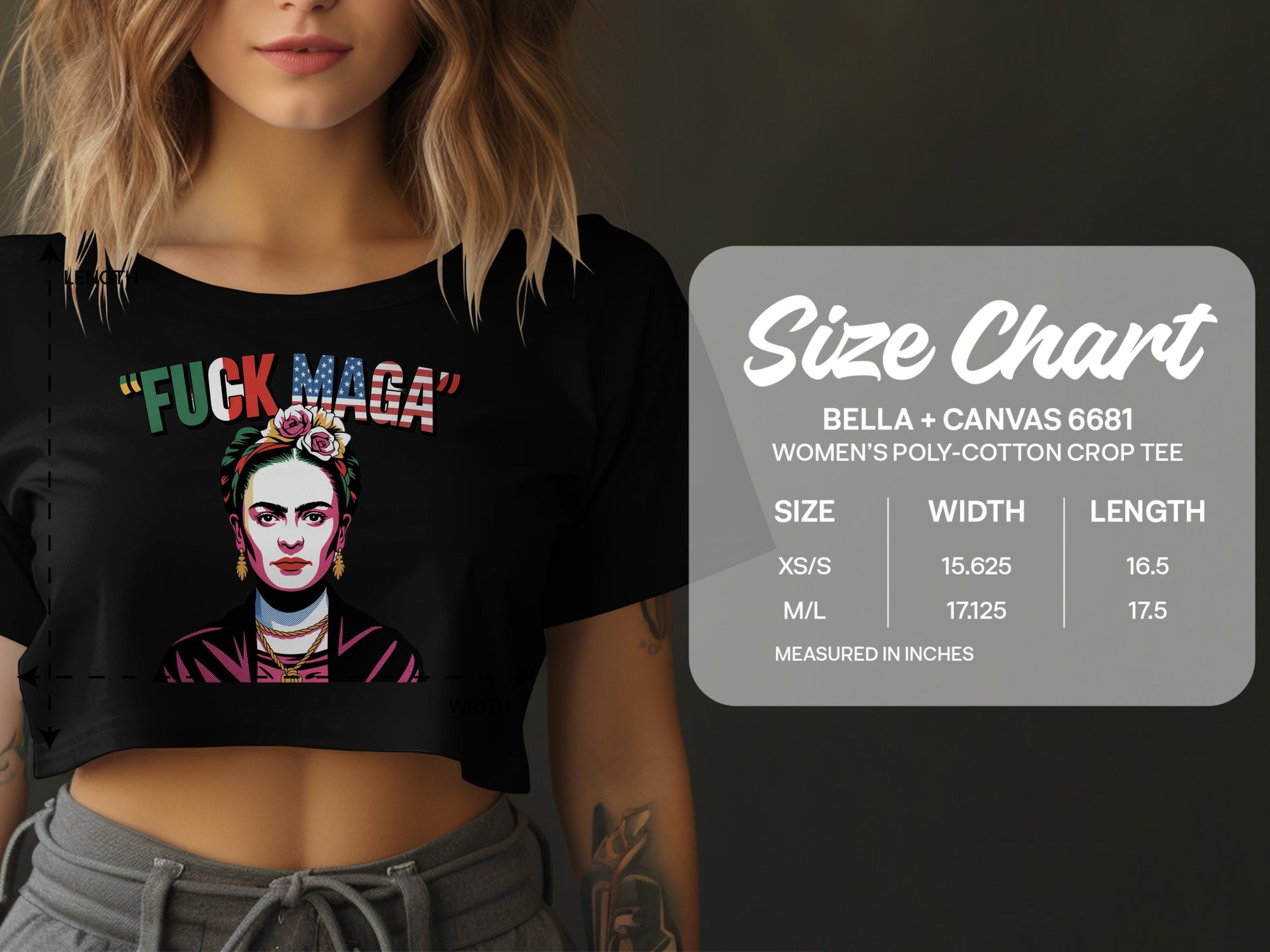 'Fuck Maga' Graphic Women's Poly-Cotton Crop Tee product