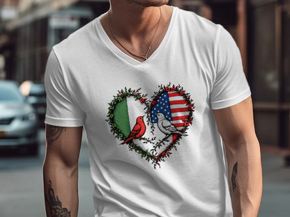 Heart Design with Birds and Flags T-Shirt product