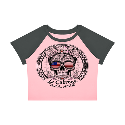 Antifa Funny Crop Tee Women’s Raglan Color Block Baby T-Shirt