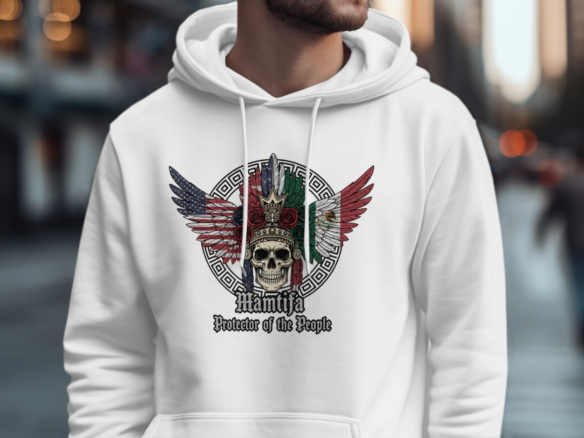 Protector of the People Skull and Wings Hoodie