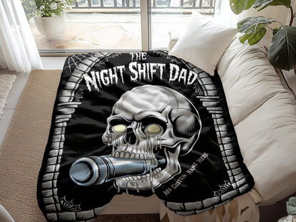 The Night Shift Dad Skull Custom Made Blanket product