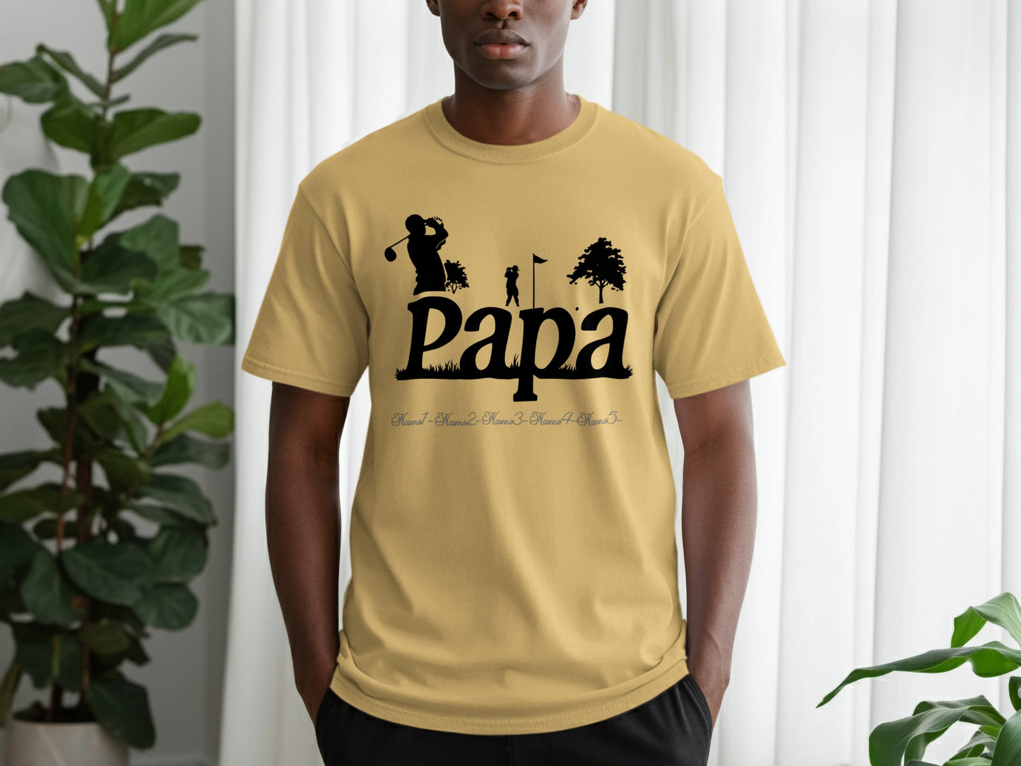 Golf Themed Papa Graphic Printed T-Shirt product type