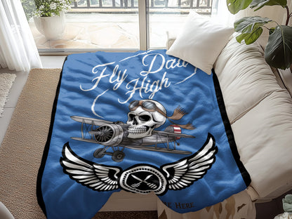 Fly Dad High Skull Pilot Decorative Blanket product