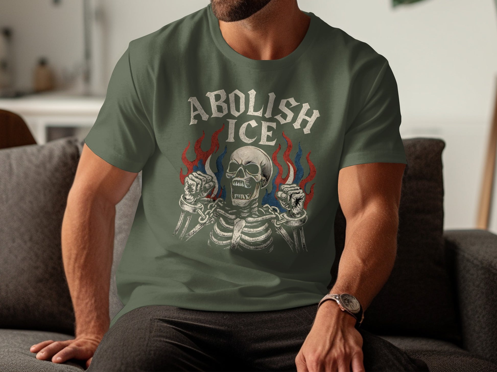 Abolish ICE Skeleton Graphic T-Shirt Product type