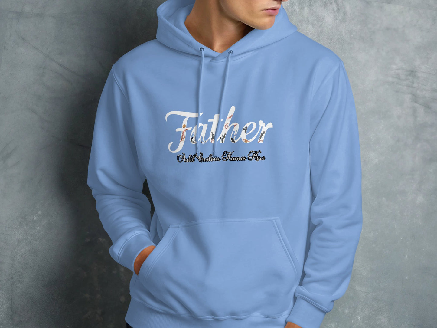Father Hoodie With Custom Flower Text Product Type