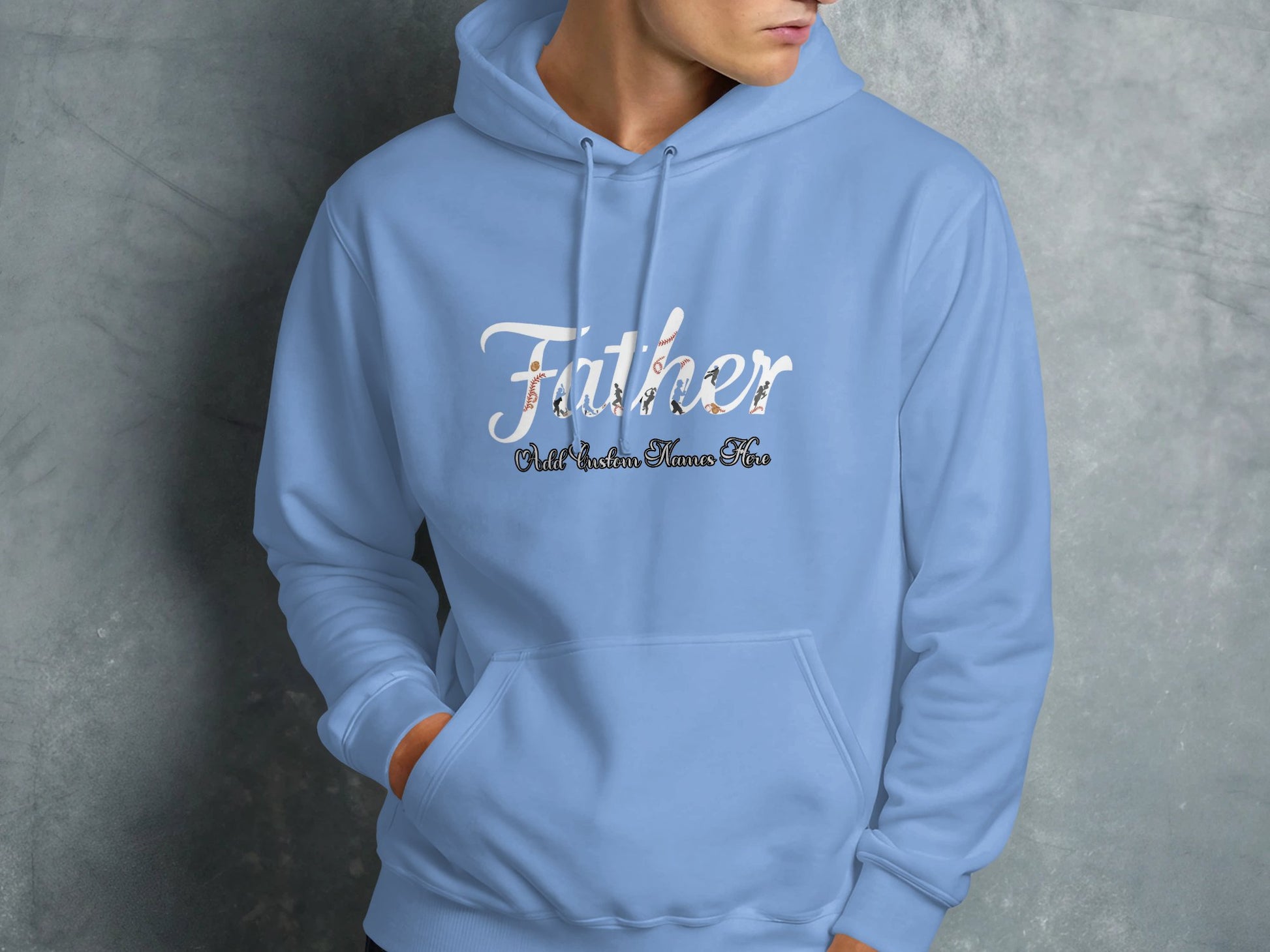 Father Hoodie With Custom Flower Text Product Type