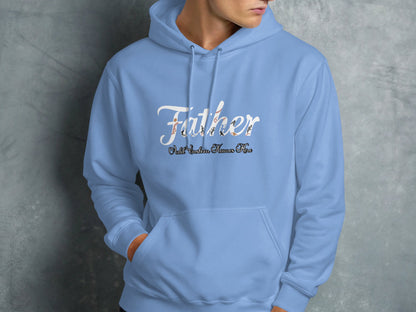 Father Hoodie With Custom Flower Text Product Type