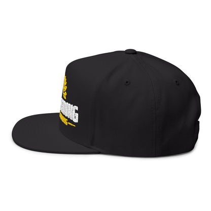 Bold Black Snapback Hat with Embroidered Design