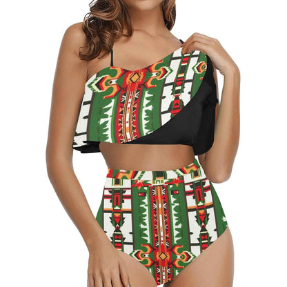 High Waisted Flounce Bikini Set (S13)