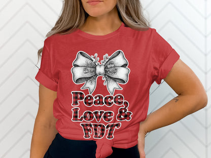 Peace Love & FDT Graphic T-Shirt Design