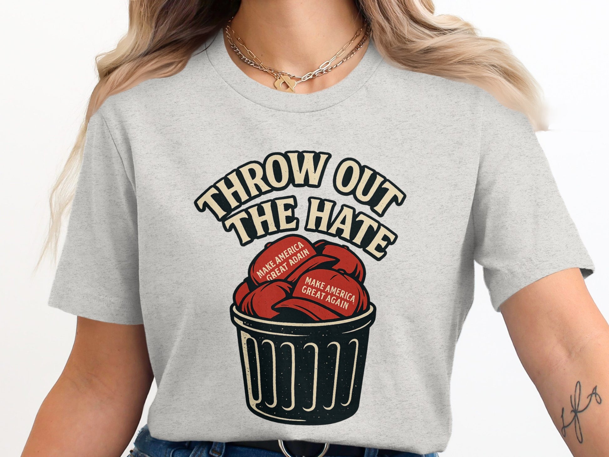 Throw Out The Hate Printed Graphic T-Shirt Product