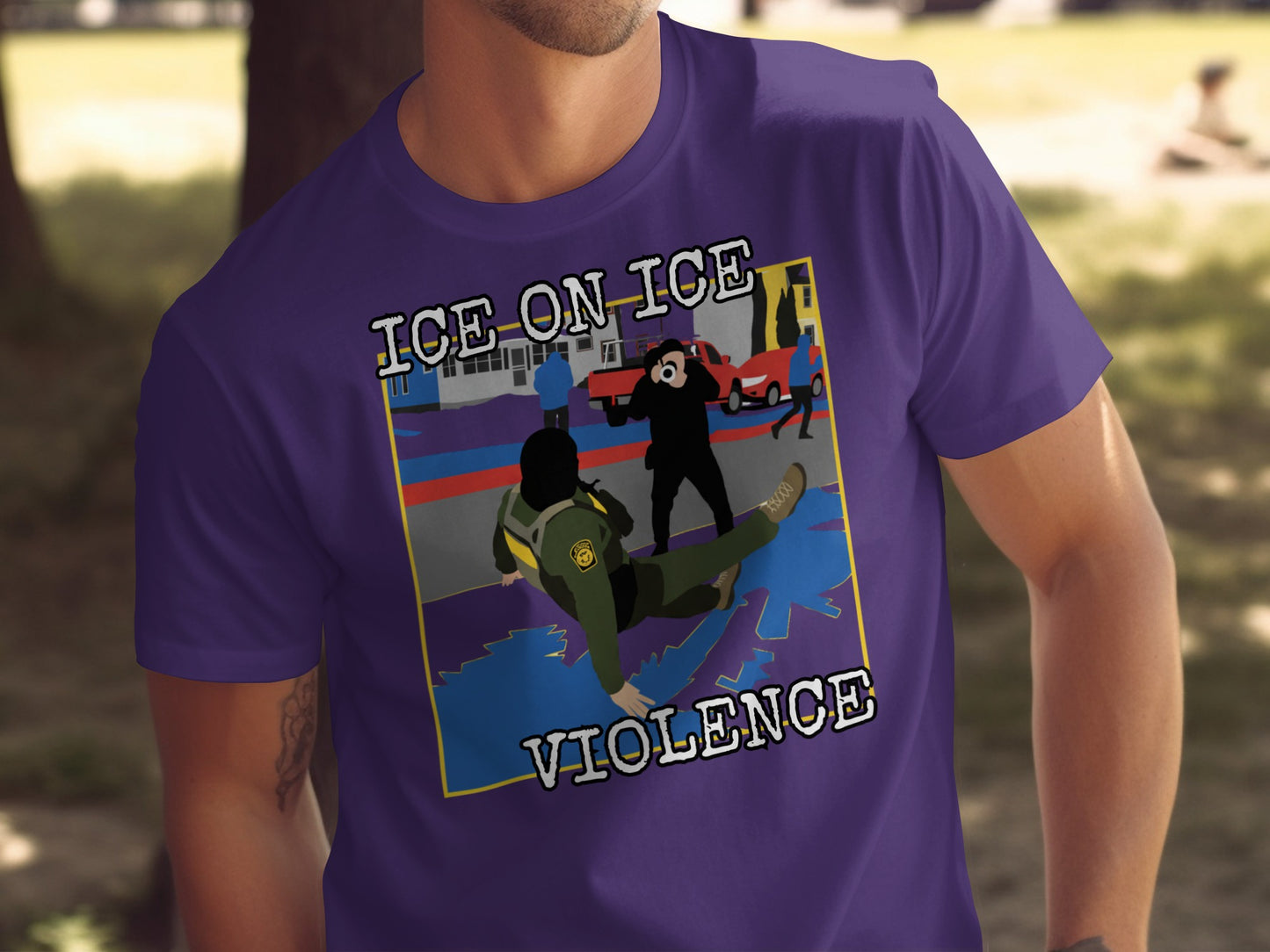 ICE ON ICE VIOLENCE Graphic Tee Shirt