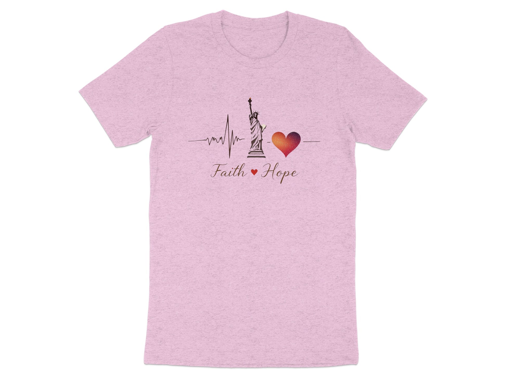 Faith Hope Statue Heartbeat Graphic T-Shirt product type