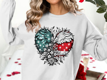 American Flag Butterfly Heart Sweatshirt product type