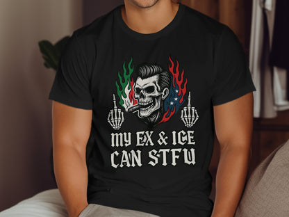 My Ex and Ice Can STFU Skull Graphic T-Shirt product type