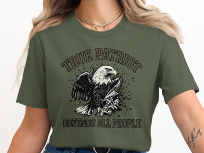True Patriot Defends All People Eagle Graphic Shirt