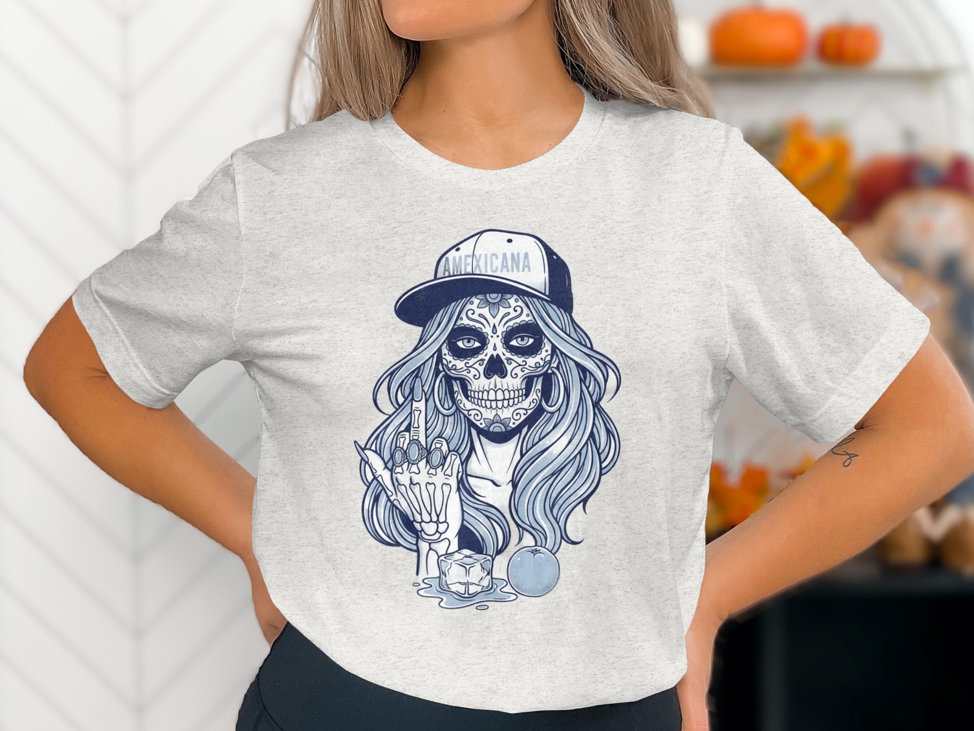 Day of the Dead Graphic Halloween Women T shirt
