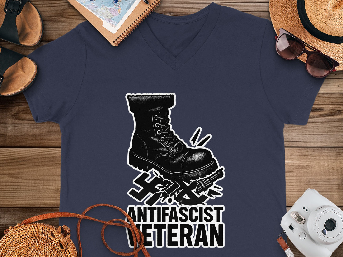 Antifascist Veteran Graphic T-Shirt Product
