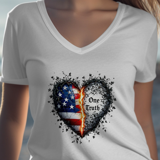 Patriotic Heart One Truth Graphic Tee Shirt product type