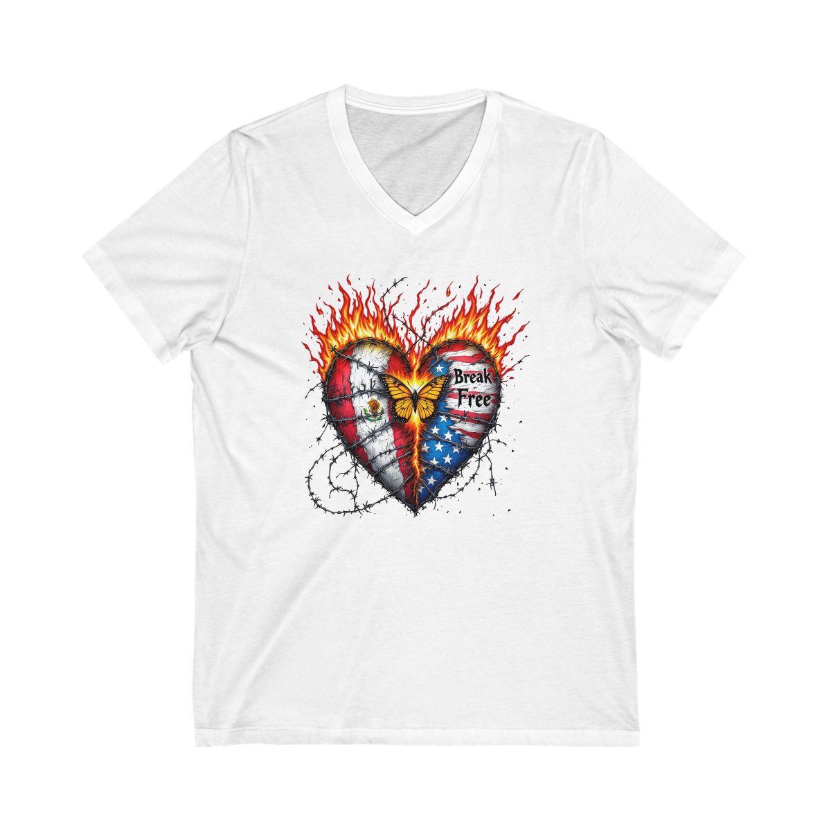 Break Free American Flag Heart Design T-Shirt product