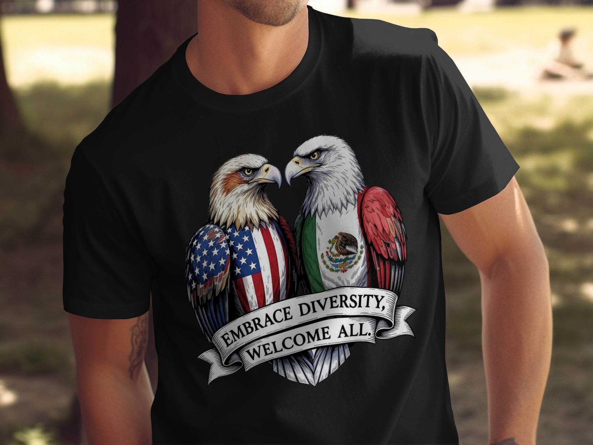 Embrace Diversity Welcome All Patriotism T-shirt