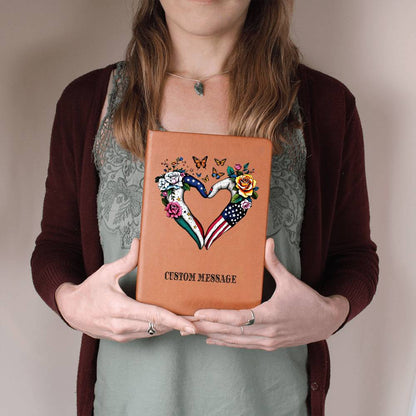 Heart USA MEXICO Gift Journal Gift Unique Graphic Vegan Leather Journal - Personalized Gift