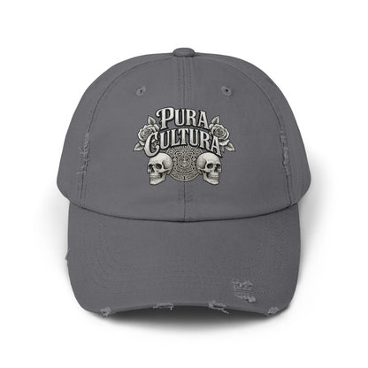 Pura Cultura Skull Design Distressed Gray Hat product type