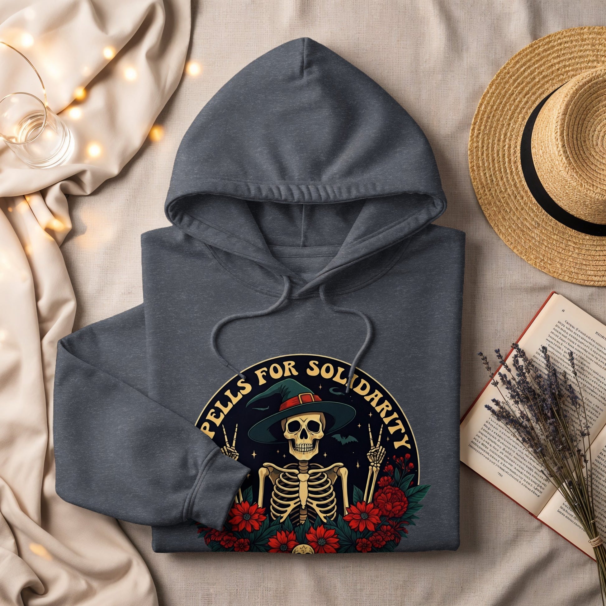 Spells for Solidarity Skeleton Witch Hoodie product