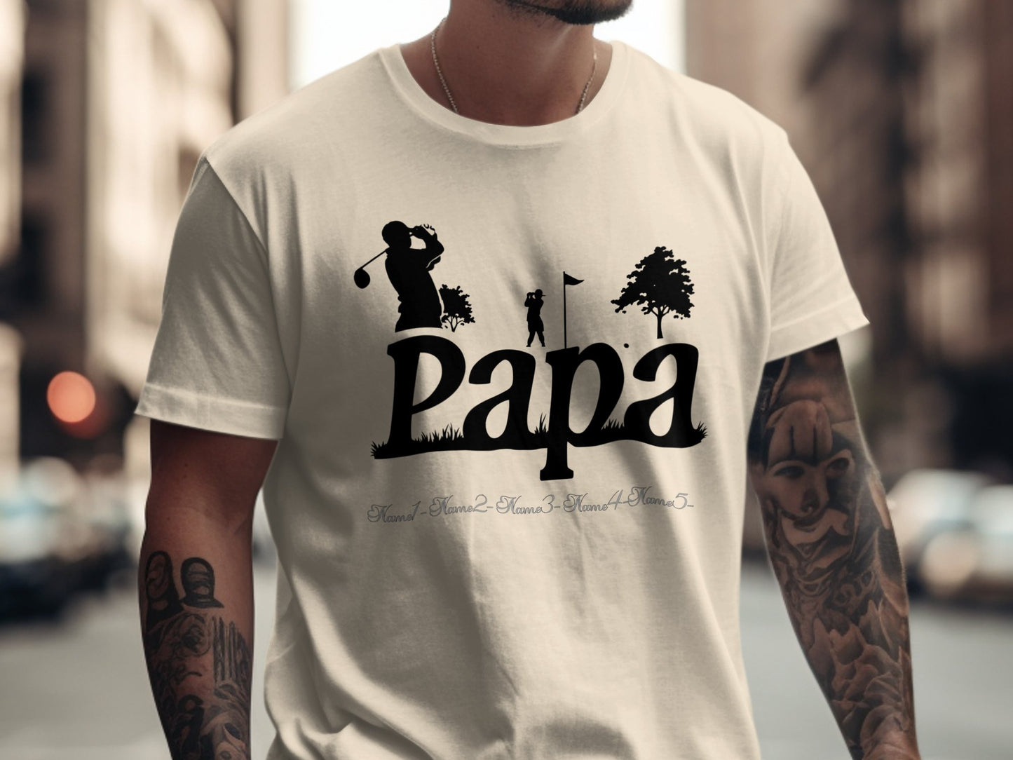 Golf Themed Papa Graphic Tee for Dad Gift Product