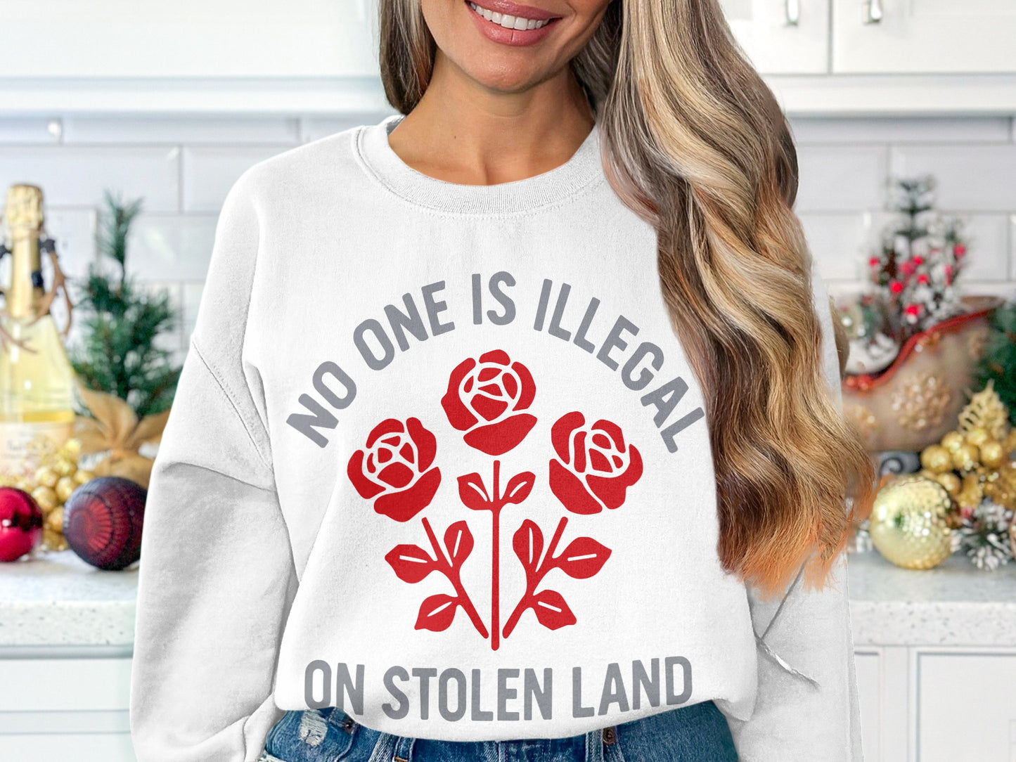 No One Is Illegal on Stolen Land Sweatshirt product
