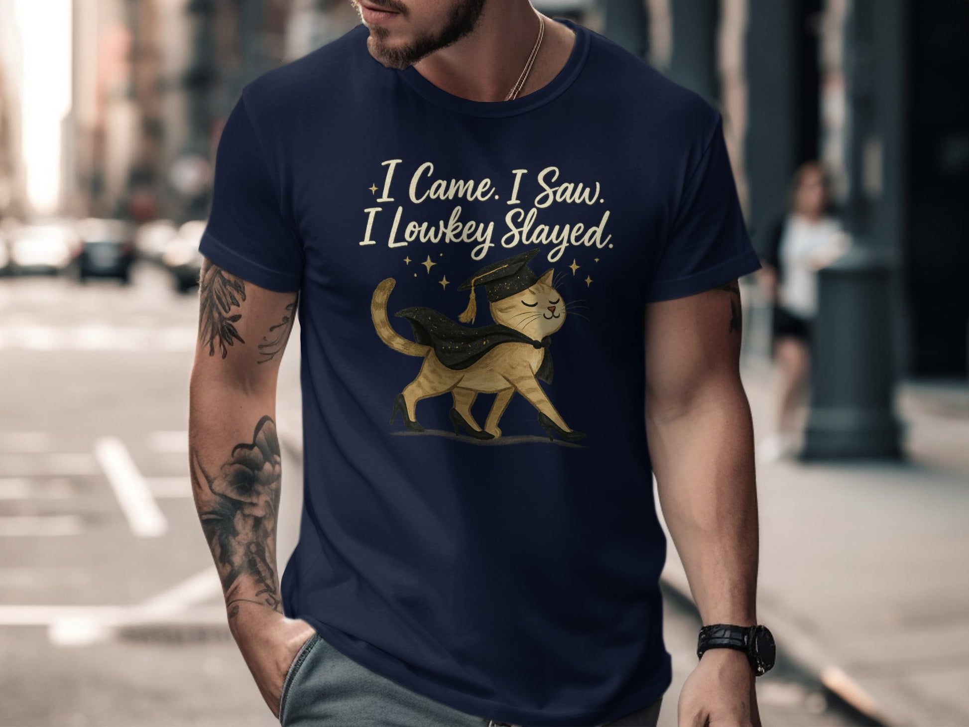 I Came I Saw I Lowkey Slayed Cat T-shirt product