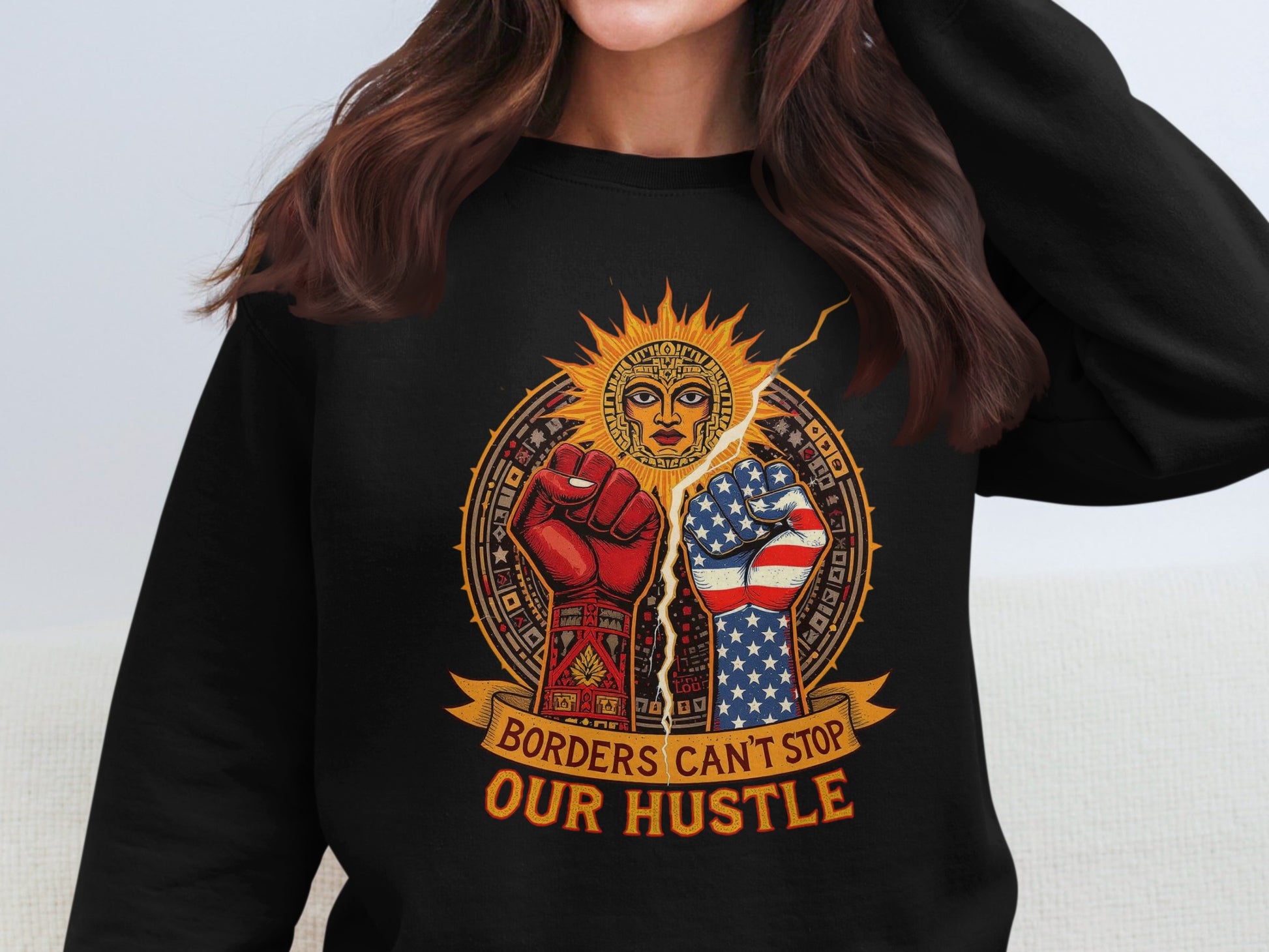 Borders Can't Stop Our Hustle Graphic Sweatshirt product