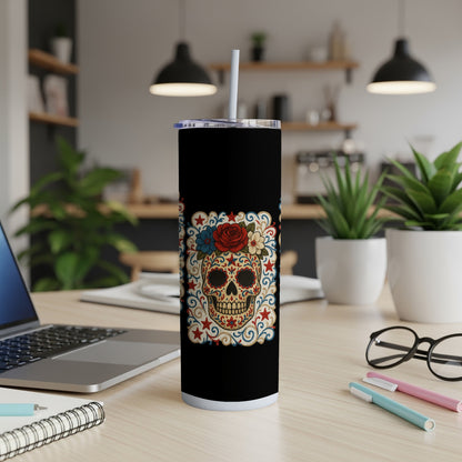 Vibrant Skull Art Insulated Tumbler Travel Mug Product