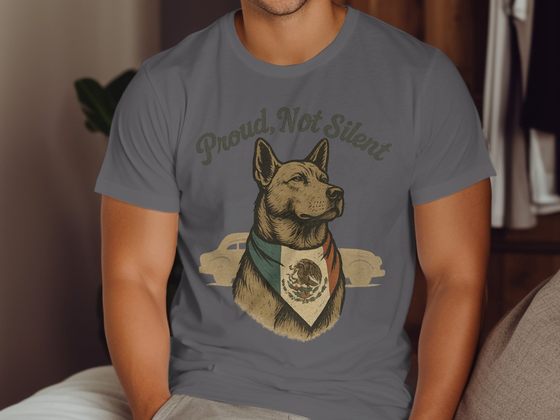Proud Not Silent Graphic Dog Print T-shirt product type