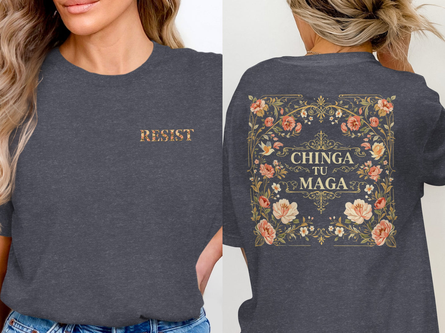 Resist Chinga Tu Maga Graphic Statement Shirt