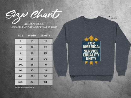 For America Service Equality Unity Crewneck Sweatshirt product type