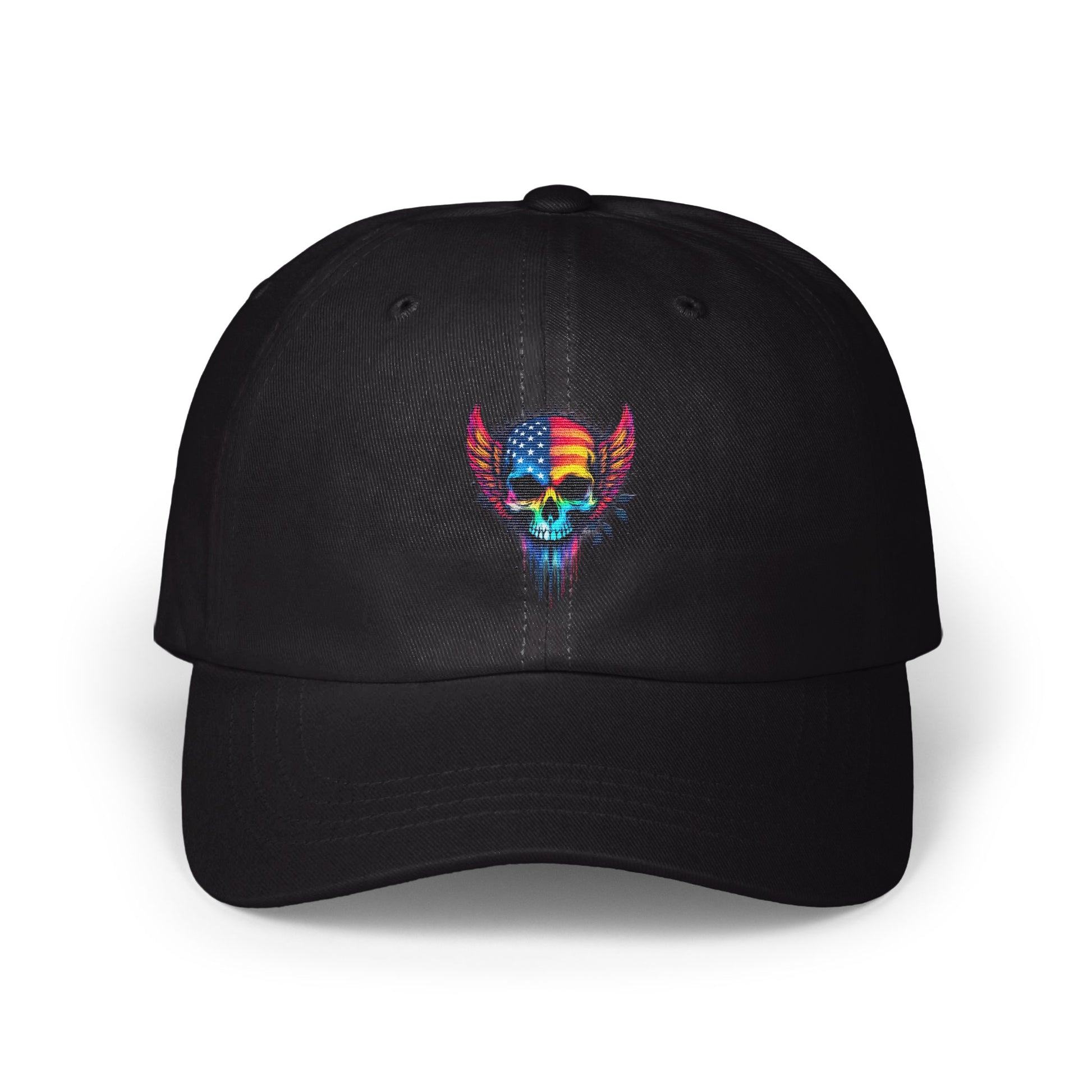 Rainbow Skull Winged Emblem Embroidered Hat product